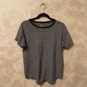 Madewell Olive Green Striped Tshirt